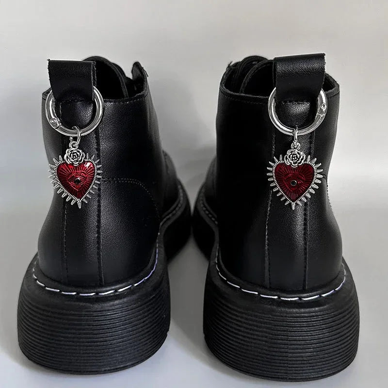 2pcs Metal Hollow Stars Hearts Pendant Boots Shoes Buckles Boots Decoration Party Pendant Fashion Shoe Accessories Shoe Charms