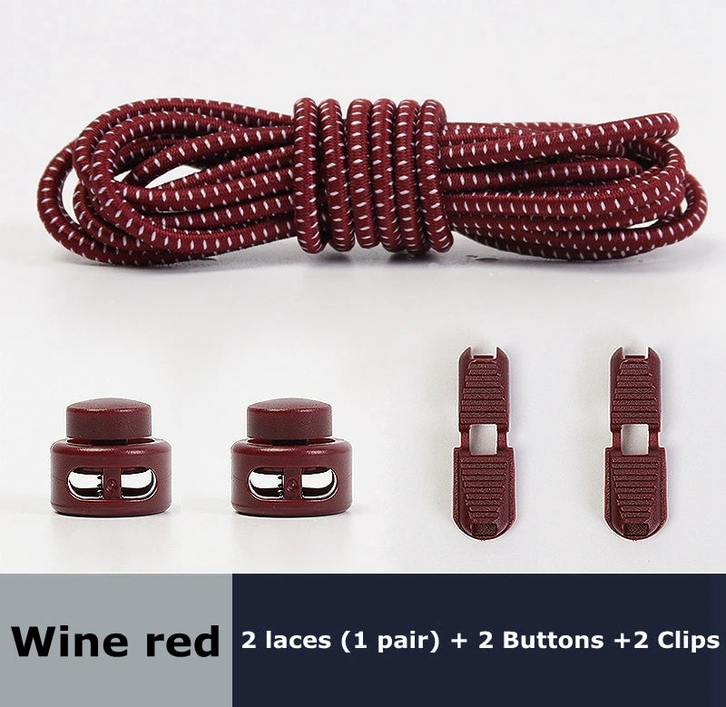 Round Shoe Laces Elastic No Tie Shoelaces Plastic Lock Suitable For All Sports Shoes Accessories Lazy Shoe Lace Rubber band