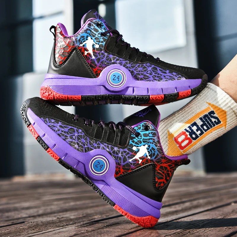Basketball Shoes Men Field Training Non-slip High-top Luxyry Design Mesh Breathable Sneakers Pro Basketball Boots