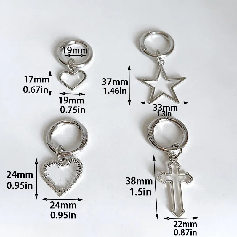 2pcs Metal Hollow Stars Hearts Pendant Boots Shoes Buckles Boots Decoration Party Pendant Fashion Shoe Accessories Shoe Charms