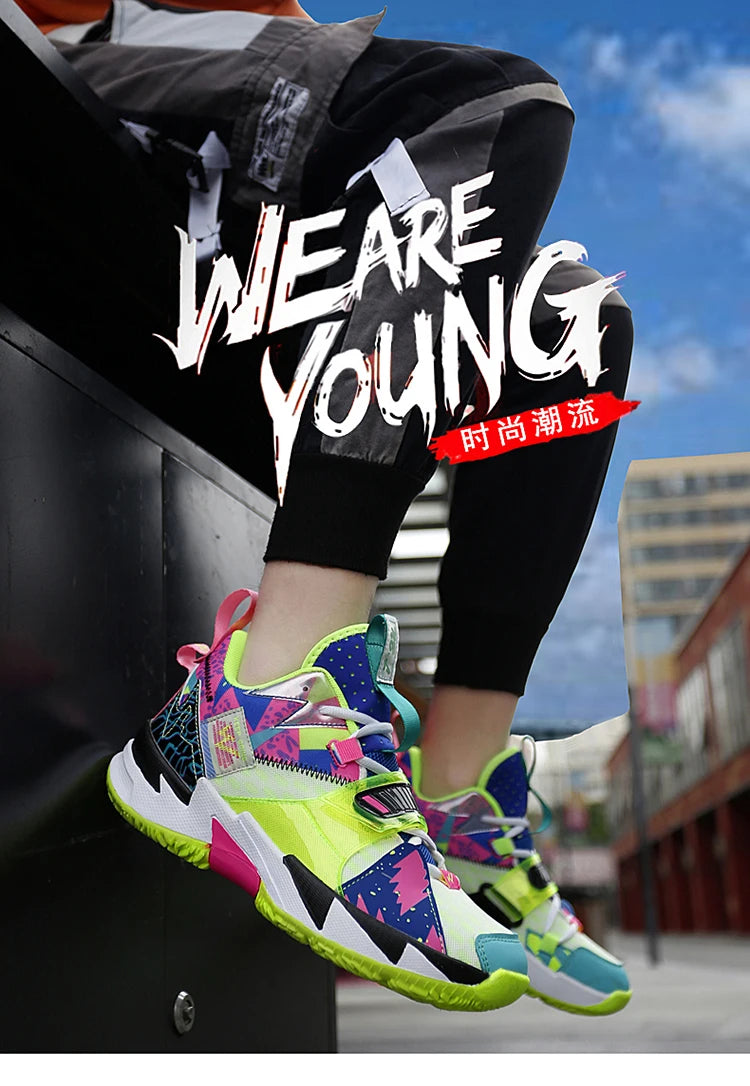 Men Basketball Shoes Couple Brethable Outdoor Sports Shoes Women Basketball Sneakers Men Trainer Gym Shoes Male High-top