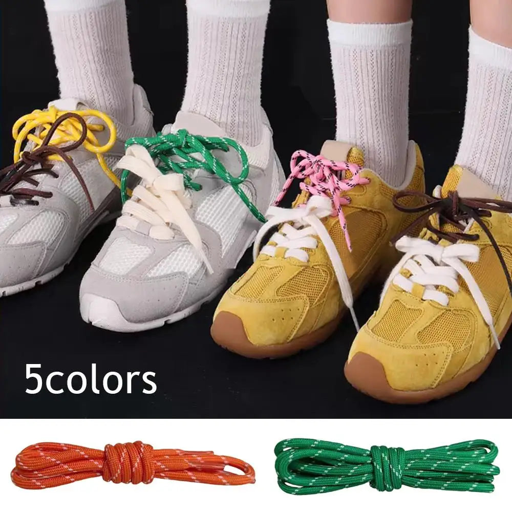 Individual Shoes Laces 4 Pcs Vintage Miu Round Flat Leather Combination DIY Sports Shoelaces Vintage DE Training Shoelaces