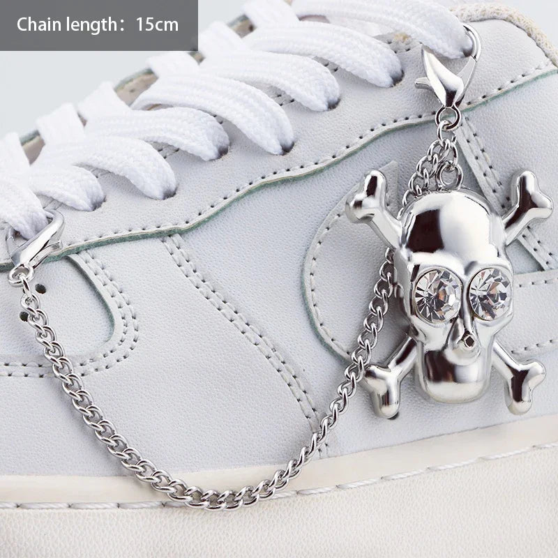 1PCS DIY Heart Star Pearl Shoe Chain Punk Original Detachable Studded Pentagram Shoe Accessories Jewelry Penda