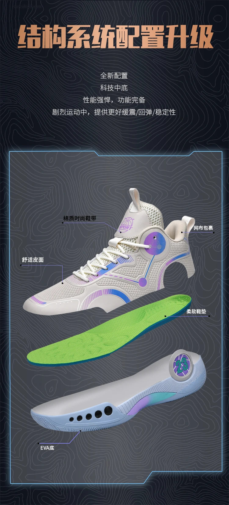 Men's Basketball Shoes Breathable Cushioning Non-Slip Wearable Sports Shoes Gym Training Athletic Basketball Sneakers for Women