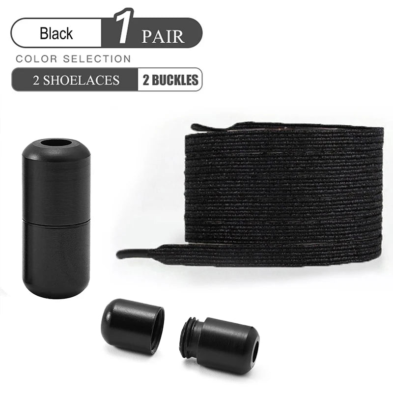 No Tie Shoe Laces Colorful Buckle Shoelaces Pearl Light Colorful Fashion Without Ties Elastic Laces Sneaker Kids Adult Widened