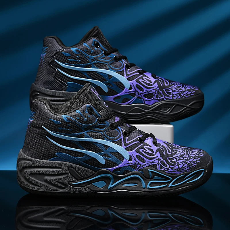 Mens Basketball Shoes Lightweight Comfortable Summer Fitness Training Shock-absorbing High-top Casual Walking Shoes for Men
