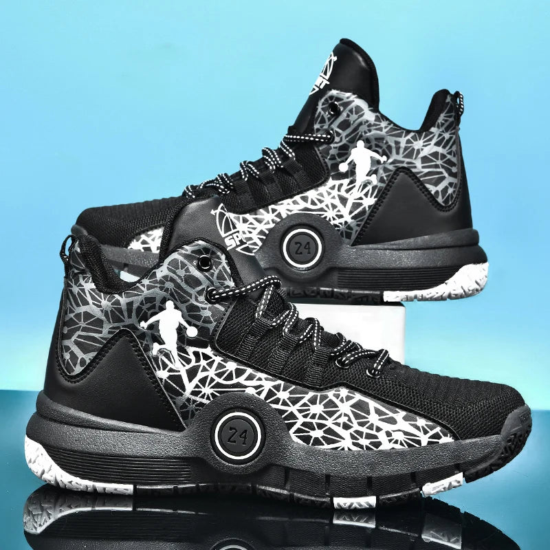 Basketball Shoes Men Field Training Non-slip High-top Luxyry Design Mesh Breathable Sneakers Pro Basketball Boots
