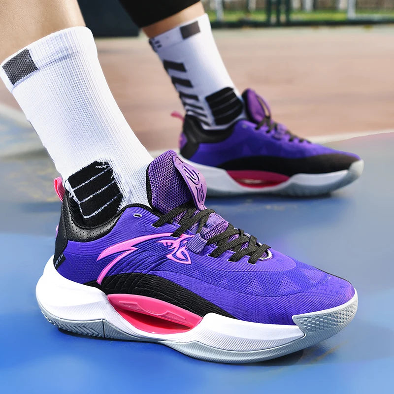 Reflective Basketball Shoes Original Shoes Basketball Sneakers Outdoor Rubber Anti Slip Sports Training Shoes Male