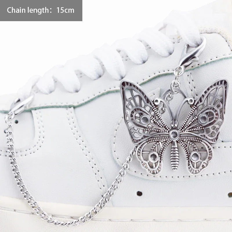 1PCS DIY Heart Star Pearl Shoe Chain Punk Original Detachable Studded Pentagram Shoe Accessories Jewelry Penda