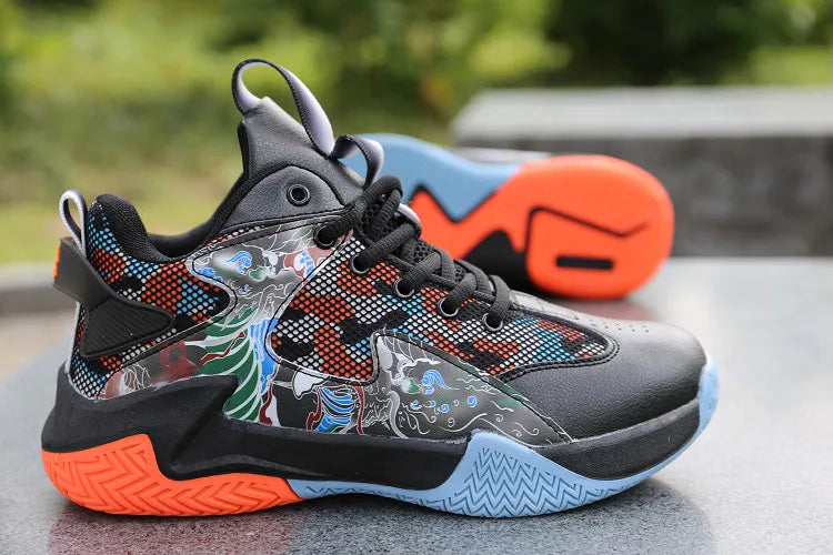 Men’s High-Top Basketball Shoes – Lightweight Cushioned Sneakers for Outdoor Training