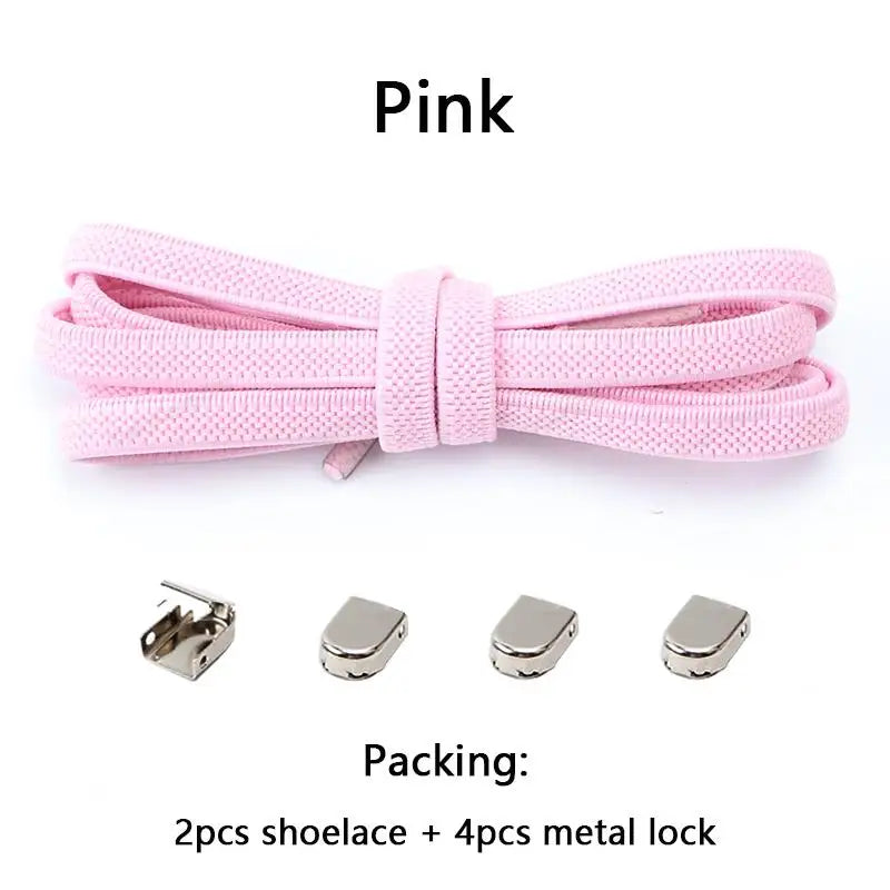 No tie Shoe laces Elastic laces Sneakers Flat Shoelaces without ties Quick Shoelace for Shoes  Adult One Size fits All Shoes