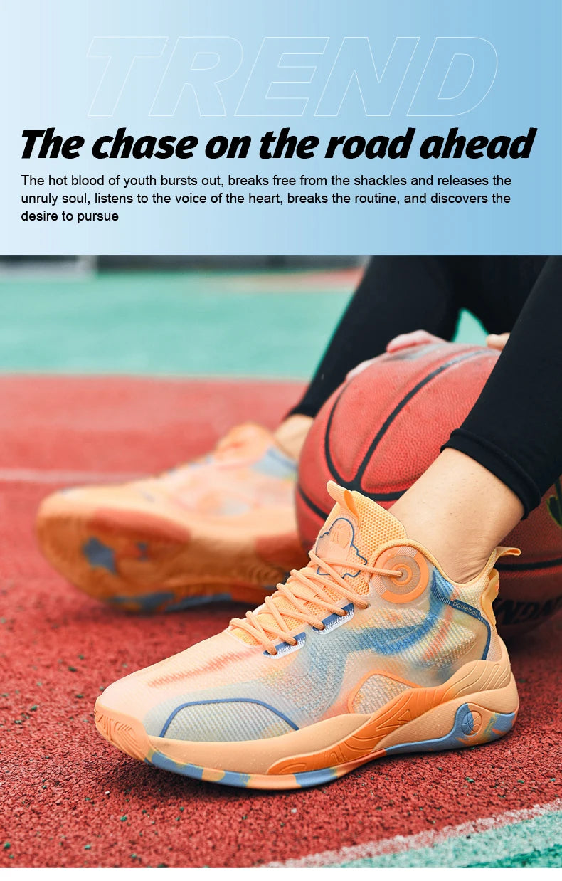 Men’s Mid Basketball Shoes – Non-Slip, Cushioned Outdoor Workout Sneakers