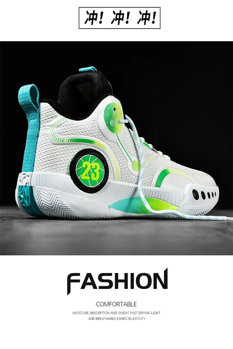 Men's Basketball Shoes Breathable Cushioning Non-Slip Wearable Sports Shoes Gym Training Athletic Basketball Sneakers for Women