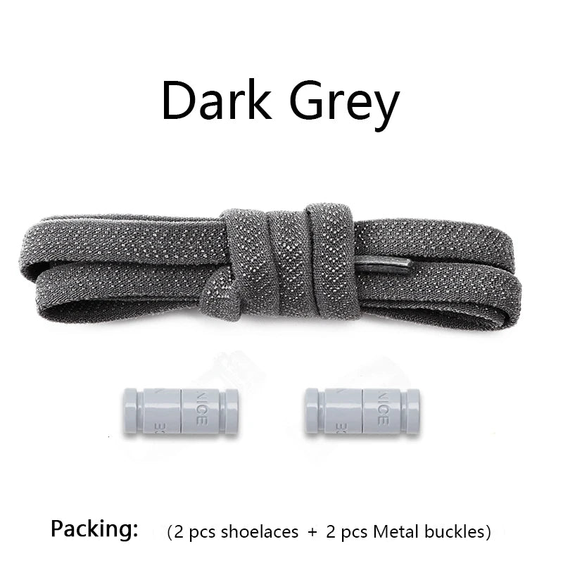 Colorful Capsule Lock Shoelaces Without ties Elastic Laces Sneakers No Tie Shoe laces Kids Adult Flat Quick Shoelace for Shoes