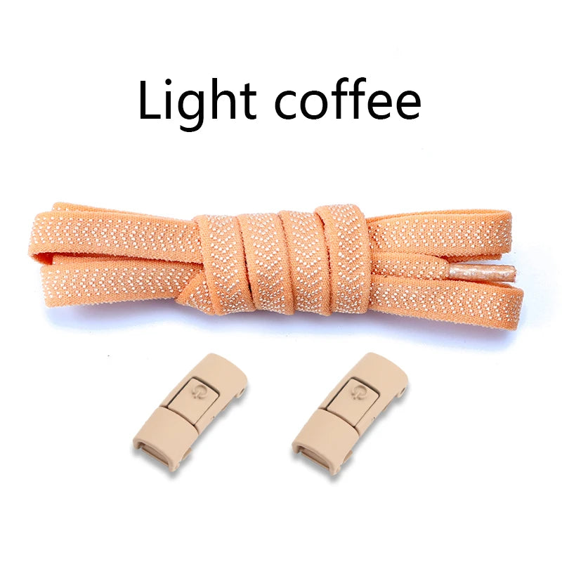 20 Colors Elastic Shoe Laces Without Ties For Sneaker Flats Shoelaces Press Metal lock Lazy Shoelace Casual Shoes Accessories