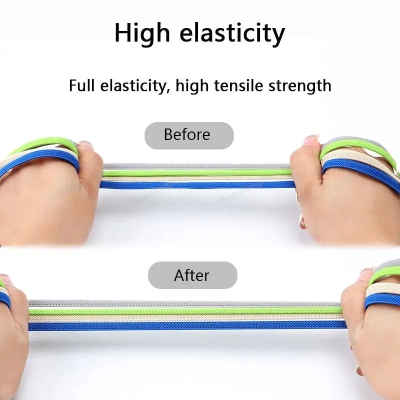 No tie Shoe laces Elastic laces Sneakers Flat Shoelaces without ties Quick Shoelace for Shoes  Adult One Size fits All Shoes