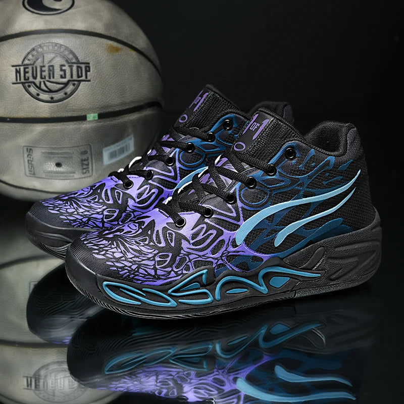 Mens Basketball Shoes Lightweight Comfortable Summer Fitness Training Shock-absorbing High-top Casual Walking Shoes for Men