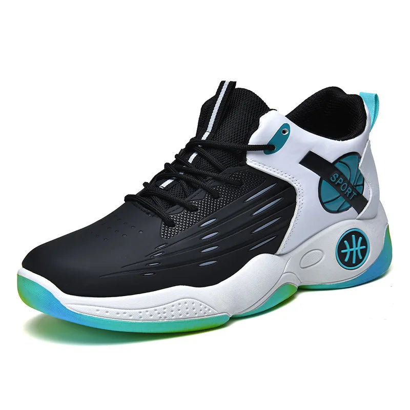 Men’s High-Top Basketball Shoes – Breathable Outdoor Sport Sneakers