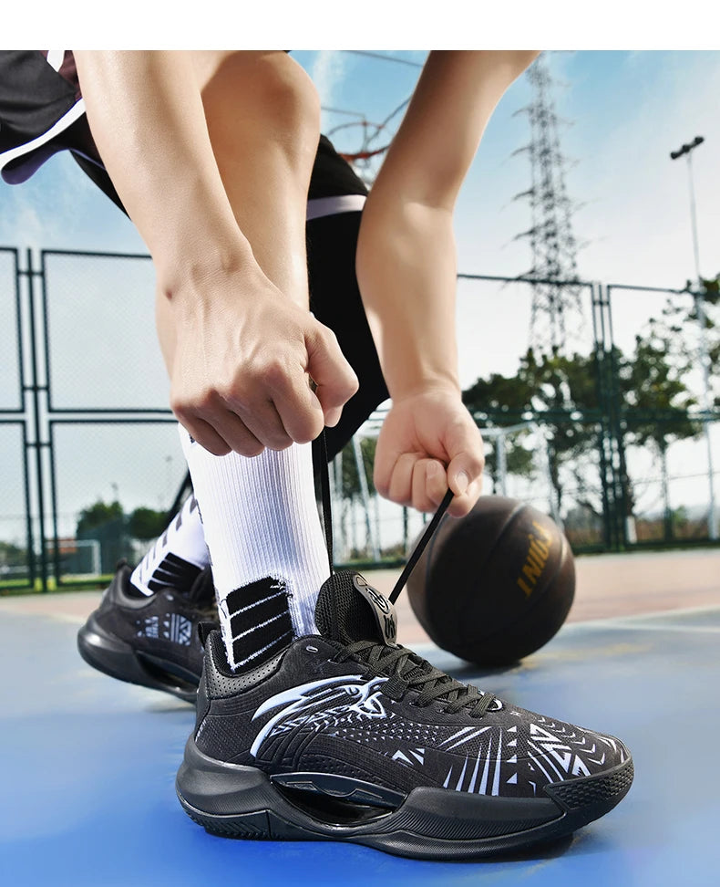 Reflective Basketball Shoes Original Shoes Basketball Sneakers Outdoor Rubber Anti Slip Sports Training Shoes Male