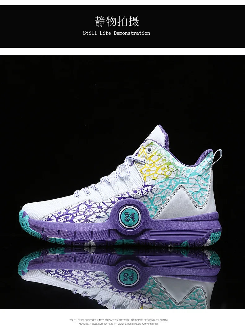 Men Professional Basketball Shoes Kids Men's Cushioning Light Basketball Sneakers Women Mesh Breathable Outdoor Sports Shoes