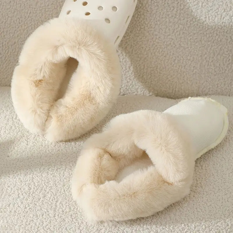 1Pair Plus Size Winter Warm Shoe Cover Clog Fur Lining Replacement Thicken Shoe Pads Clogs Slippers Plush Liner Shoe Accessories