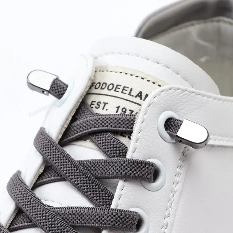 No tie Shoe laces Elastic laces Sneakers Flat Shoelaces without ties Quick Shoelace for Shoes  Adult One Size fits All Shoes