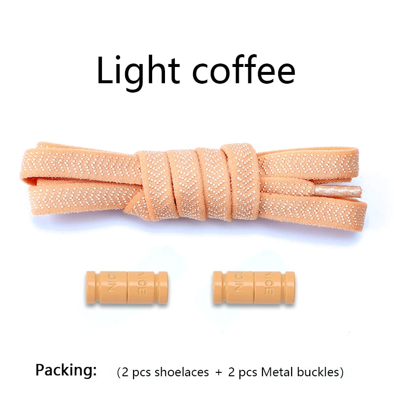 Colorful Capsule Lock Shoelaces Without ties Elastic Laces Sneakers No Tie Shoe laces Kids Adult Flat Quick Shoelace for Shoes