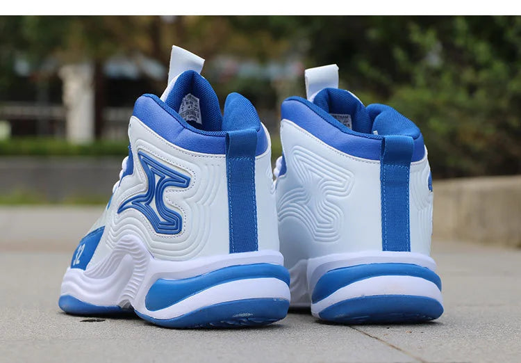Men’s High-Top Basketball Shoes – Leather, Non-Slip, Cushioned Outdoor Sneakers
