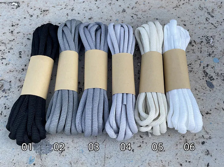2025 New Flat Semicircular Shoelaces for Women's Sneakers Strap 160/180cm Black Grey Off-White Accessorie for Nike/Arctery