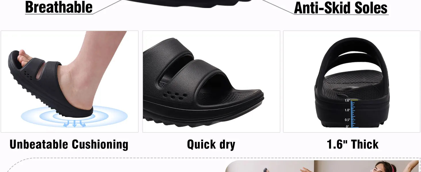 Comwarm Women Slim Flip Flops Classic Fashion Shower Slippers EVA Sole Comfy House Sandals Outdoor Beach Slippers Women Sandals