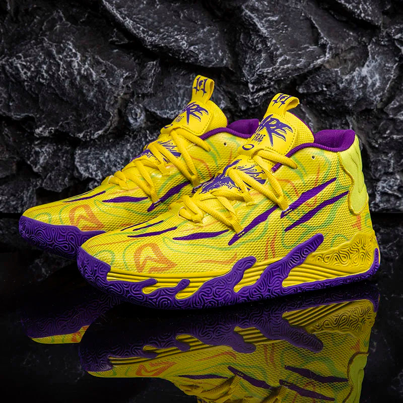 High-Top Basketball Sneakers – Breathable Cushioned Sports Shoes