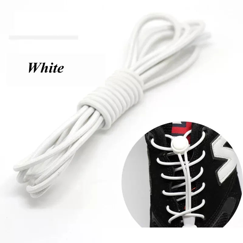 1 Pair 22 Colors Elastic Shoelaces Round Locking No Tie Shoe Laces  Adult Quick Lazy Laces Rubber Sneakers Shoelace T1