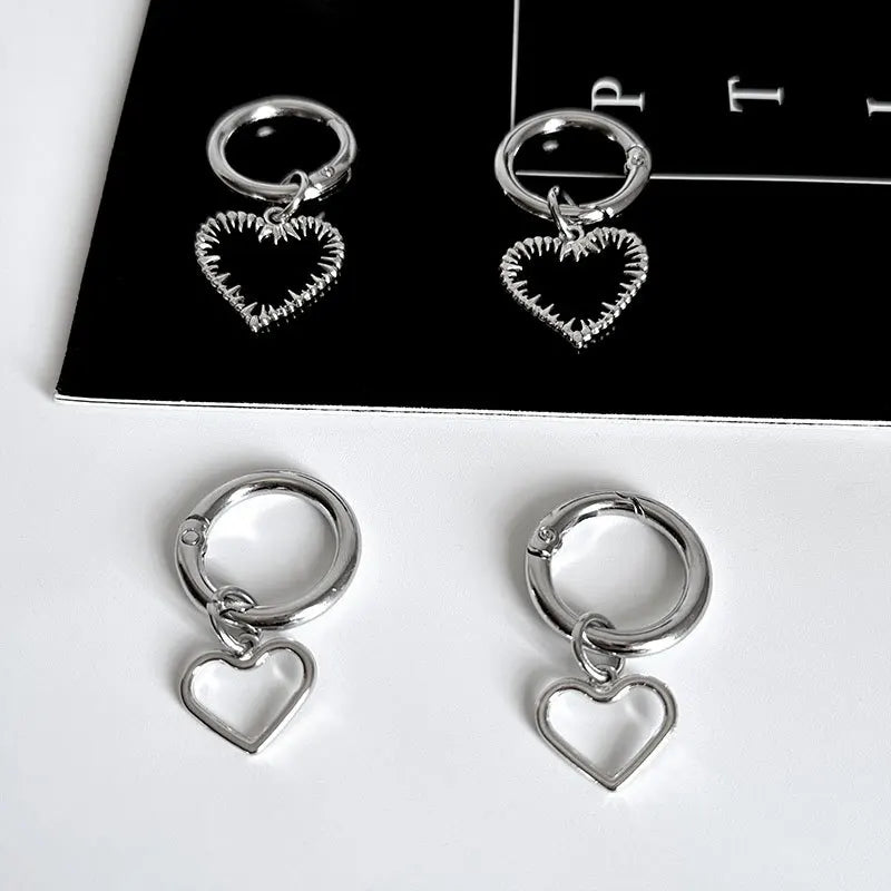 2PCS Hollow Big Stars Hearts Pendant Martin Boots Shoes Buckles Decoration Metal Snap Hook Shoes Accessories Y2K Party Jewelry