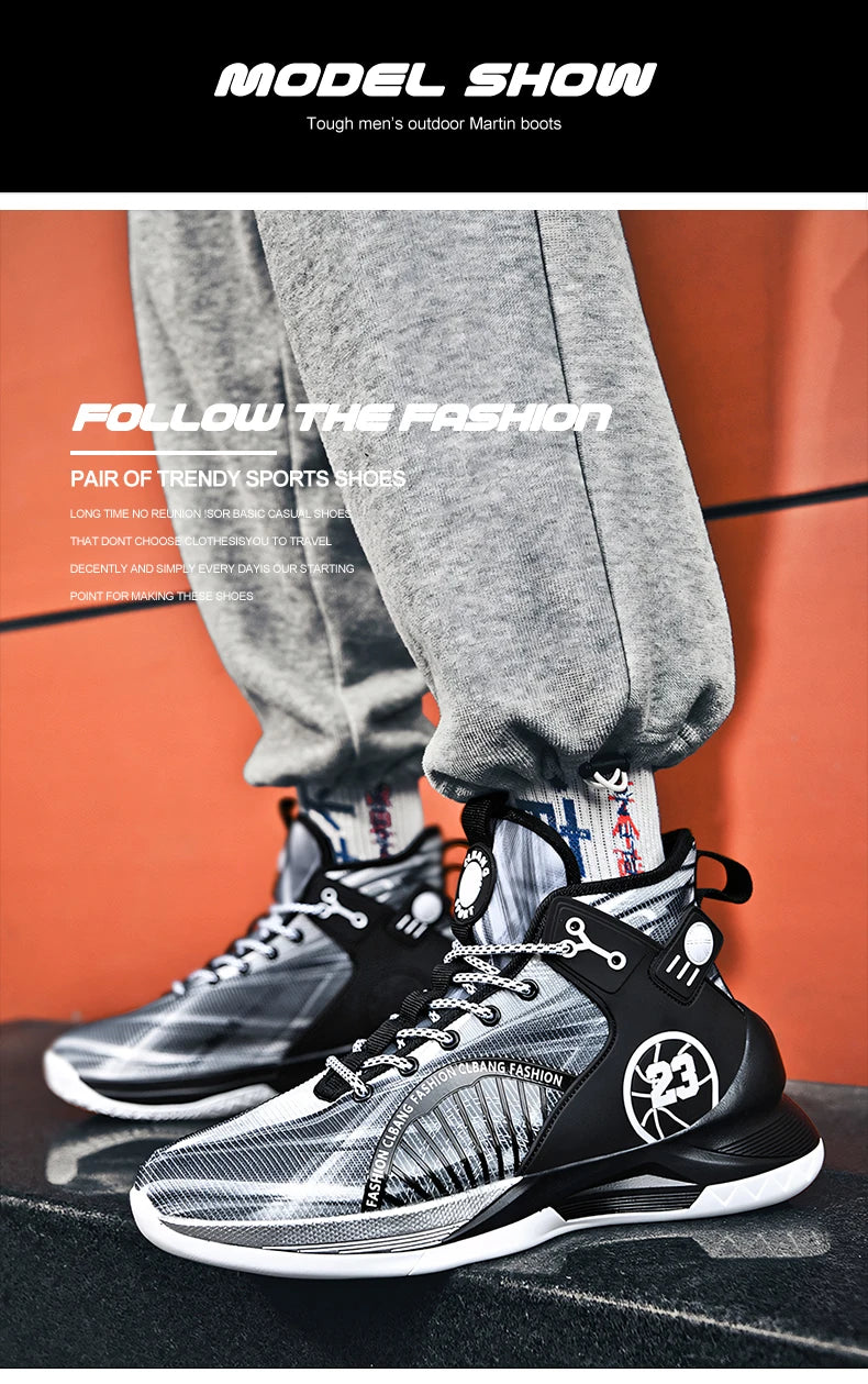 Men’s Fashion Basketball Shoes – Breathable, Non-Slip Running Sneakers