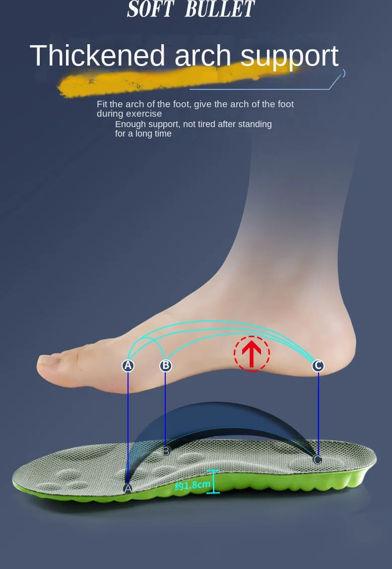 High Elasticity Latex Sport Insoles Soft Shoe Pads Arch Support Orthotic Insoles Breathable Deodorant Shock Absorption Cushion