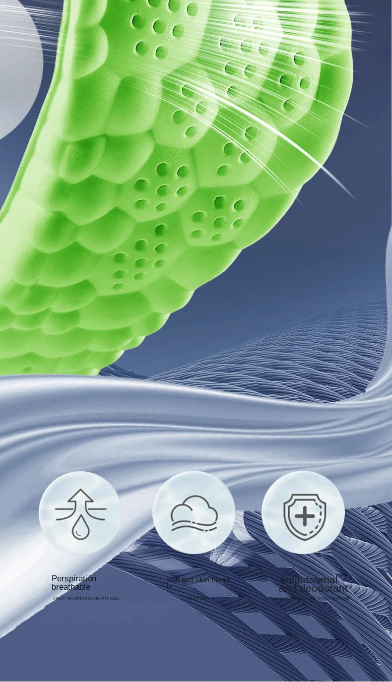 High Elasticity Latex Sport Insoles Soft Shoe Pads Arch Support Orthotic Insoles Breathable Deodorant Shock Absorption Cushion