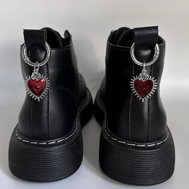 2pcs Metal Hollow Stars Hearts Pendant Boots Shoes Buckles Boots Decoration Party Pendant Fashion Shoe Accessories Shoe Charms