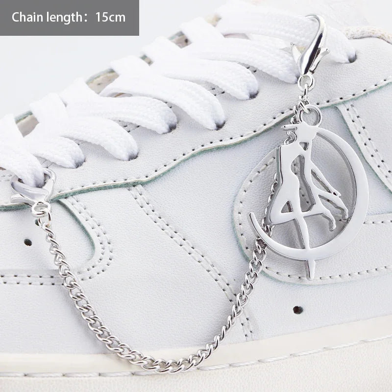 1PCS DIY Heart Star Pearl Shoe Chain Punk Original Detachable Studded Pentagram Shoe Accessories Jewelry Penda