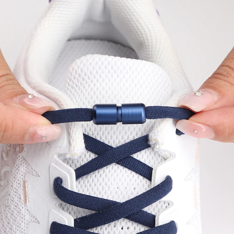 Elastic laces Sneakers Colorful Options No tie Shoelace for Sports Round Shoelaces without ties Adult Shoes Accessories