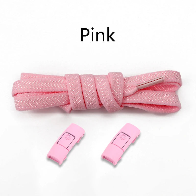 20 Colors Elastic Shoe Laces Without Ties For Sneaker Flats Shoelaces Press Metal lock Lazy Shoelace Casual Shoes Accessories