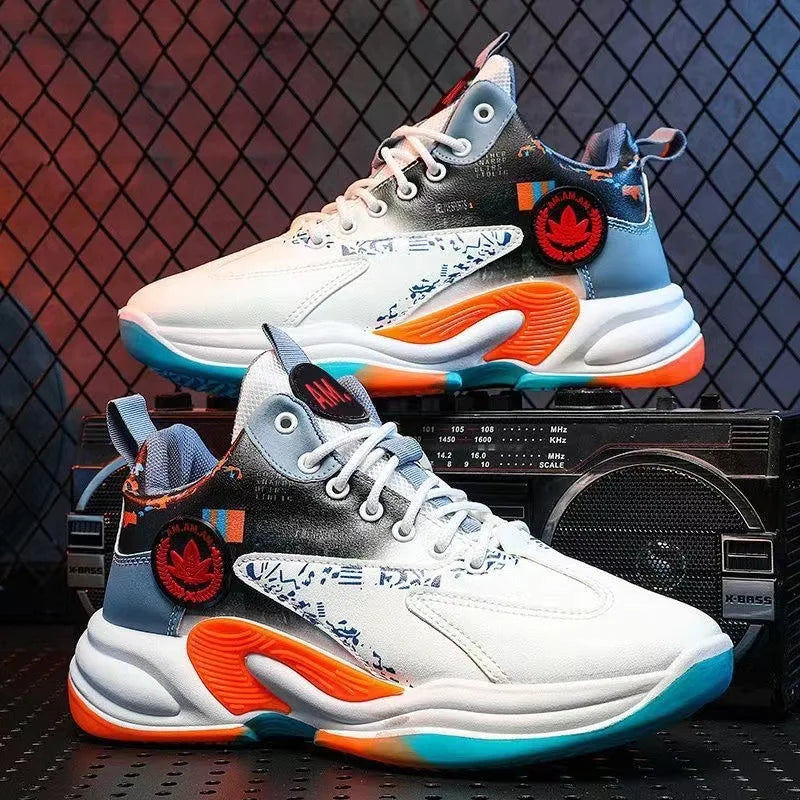 Men’s High-Top Basketball Shoes – Breathable Outdoor Sport Sneakers