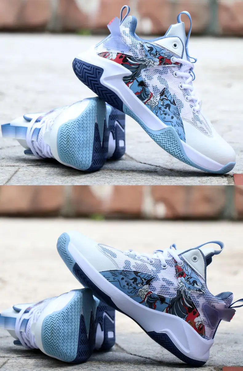 Men’s High-Top Basketball Shoes – Lightweight Cushioned Sneakers for Outdoor Training