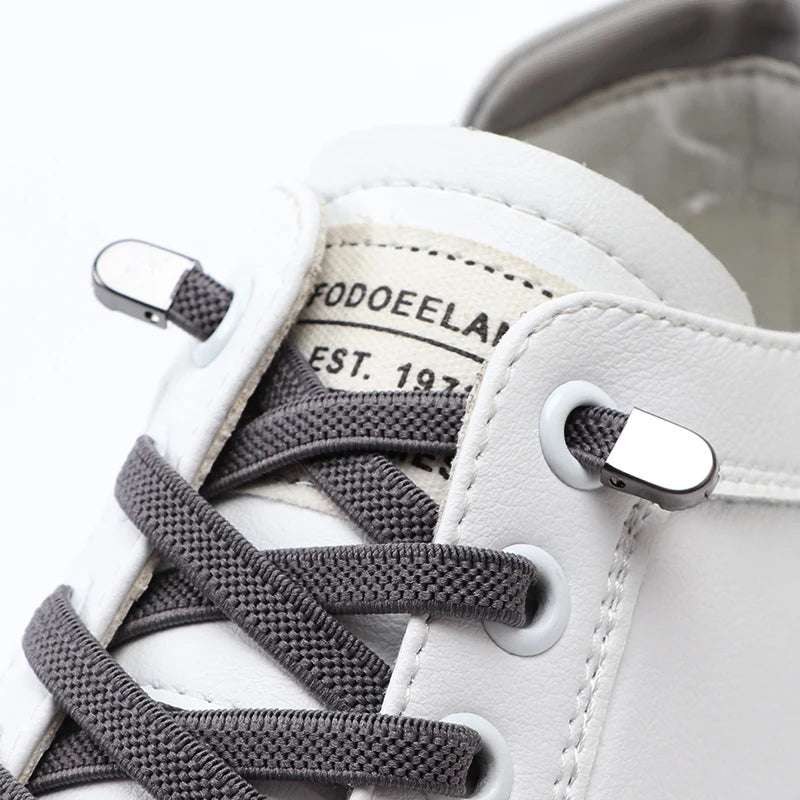 4Pcs No Tie Shoelaces Metal Buckles Elastic for Sneakers One Size Fits All Adult Quick Laces Lazy Sport Rubber Shoestrings