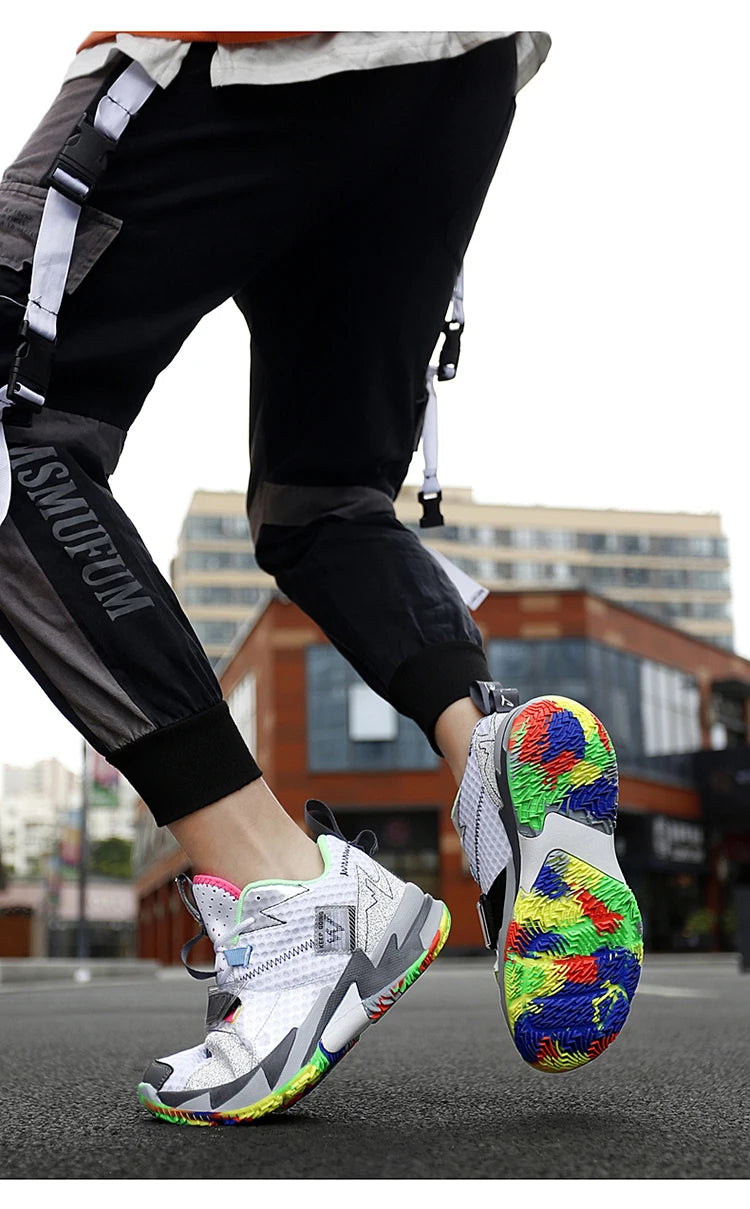 Men Basketball Shoes Couple Brethable Outdoor Sports Shoes Women Basketball Sneakers Men Trainer Gym Shoes Male High-top