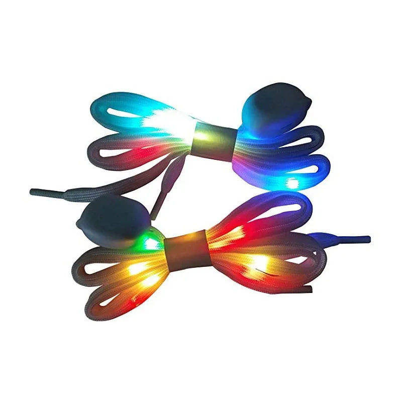 120cm LED Sport Luminous Shoelaces Glow Shoe Strings Round Flash Light Shoelaces Batteries LED Lazy Shoe Laces Party Decor