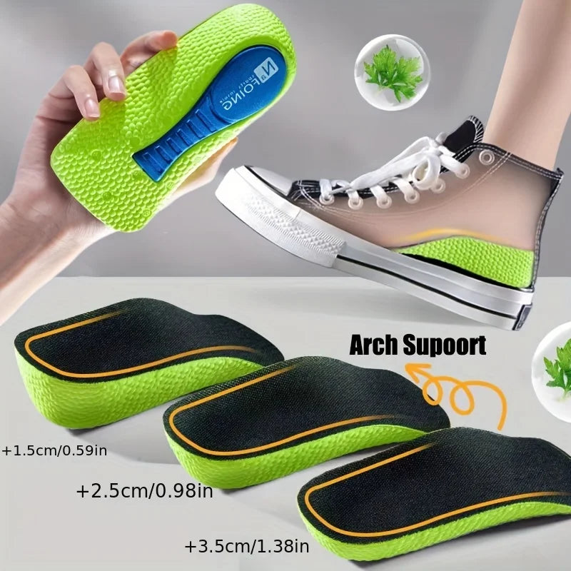 Risesoles - 1 Pair of Invisible height increase Insoles, Both Men and Women, Non-slip, Non-collapse Memory Foam Insoles