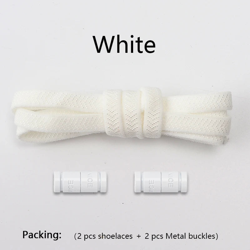 Colorful Capsule Lock Shoelaces Without ties Elastic Laces Sneakers No Tie Shoe laces Kids Adult Flat Quick Shoelace for Shoes