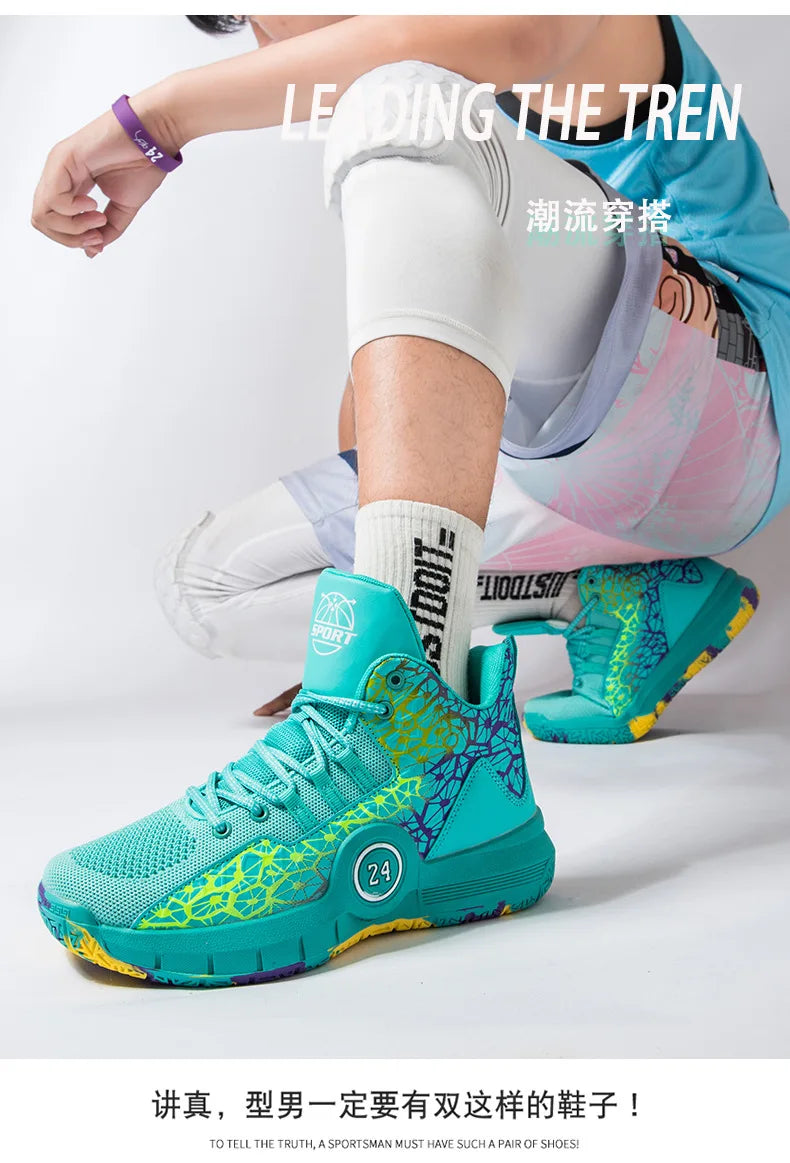 Men Professional Basketball Shoes Kids Men's Cushioning Light Basketball Sneakers Women Mesh Breathable Outdoor Sports Shoes