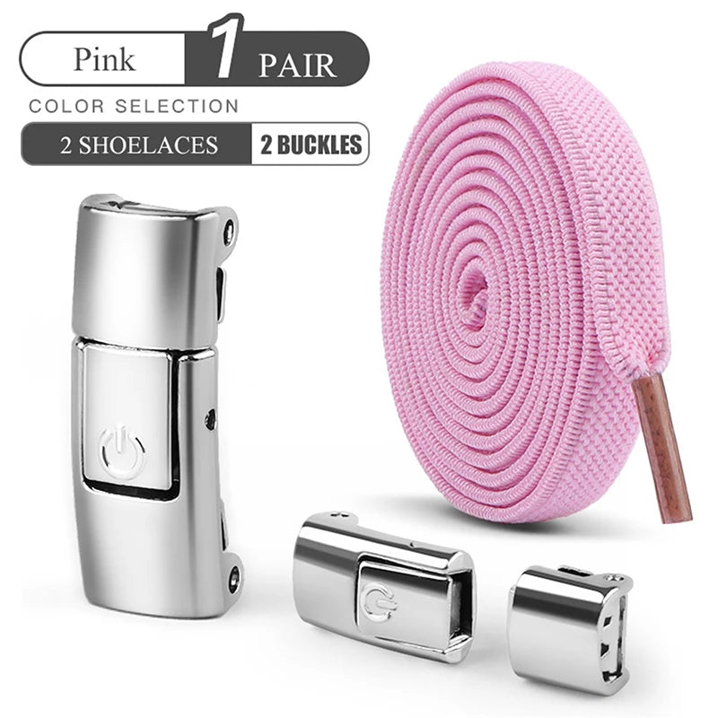 8mm No Tie Shoe Laces Press Lock Shoelaces Without Ties Elastic Laces Sneaker Adult Widened Flat Shoelace for Shoes