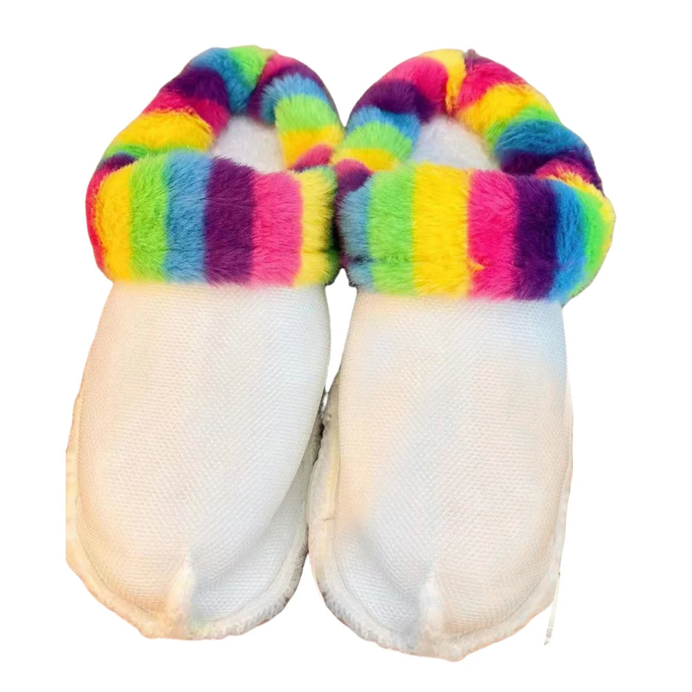 Pair Hole Shoes Plush Liner Winter Warm Inserts for Slippers Shoe Covers Soft Thickened Fur Lining Detachable Shoe Pads
